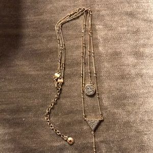 Bauble Bar Gold Toned Double Necklace